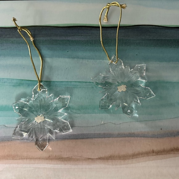 Mikasa Joyous Collection Crystal Snowflake Ornaments (2) New Without Box - Picture 9 of 12